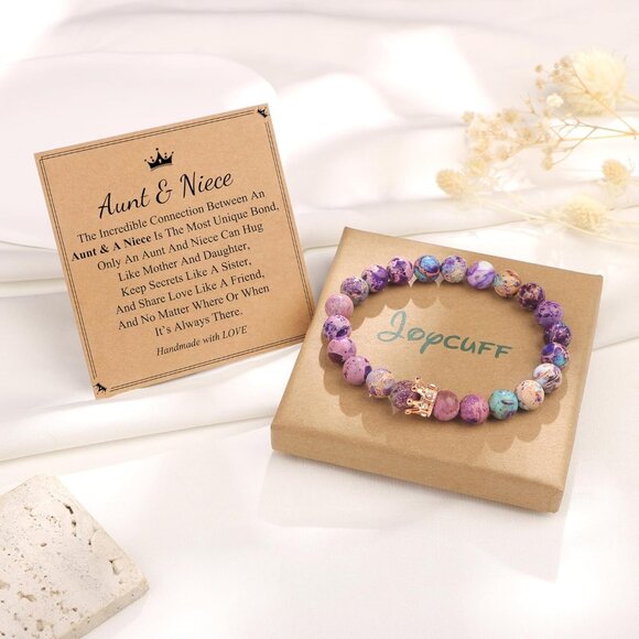 Colorful Imperial Jasper Crown Bracelet for Women - Unique Gift for Best Friends - Picture 7 of 7